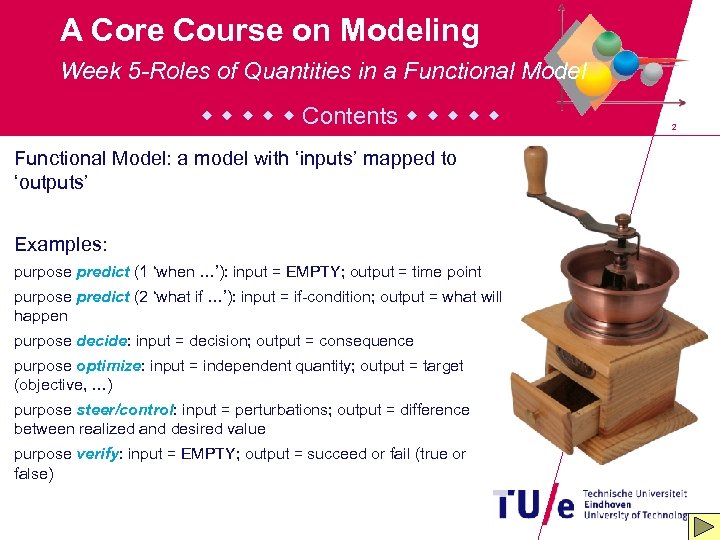 A Core Course on Modeling Week 5 -Roles of Quantities in a Functional Model