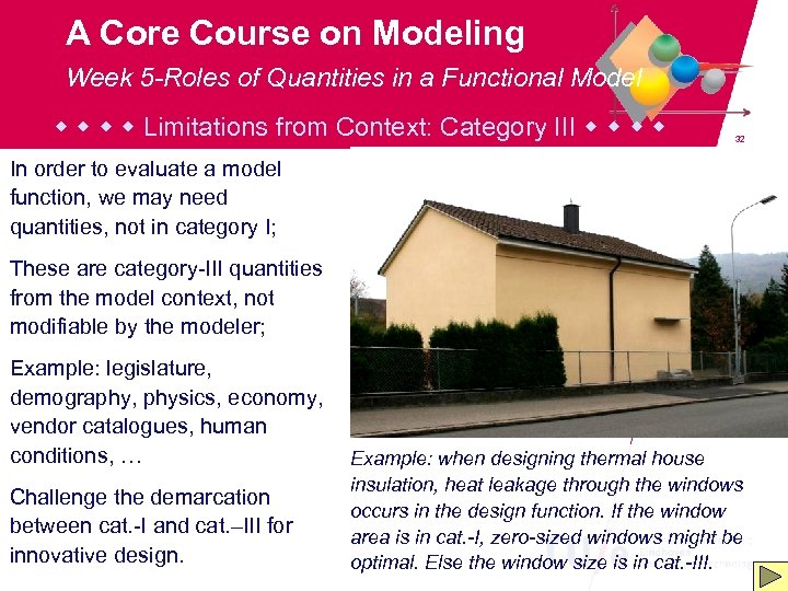 A Core Course on Modeling Week 5 -Roles of Quantities in a Functional Model