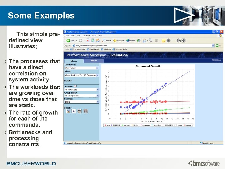 Some Examples This simple predefined view illustrates; › The processes that › › ›