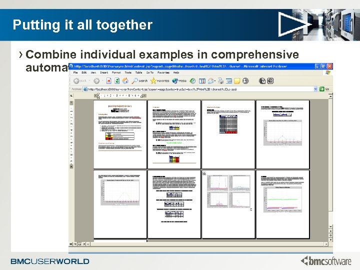 Putting it all together › Combine individual examples in comprehensive automated reports! 