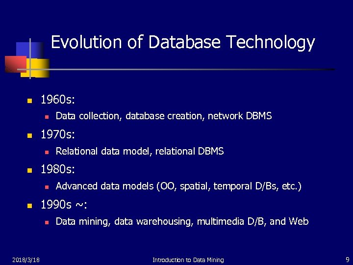 Evolution of Database Technology n 1960 s: n n 1970 s: n n Advanced