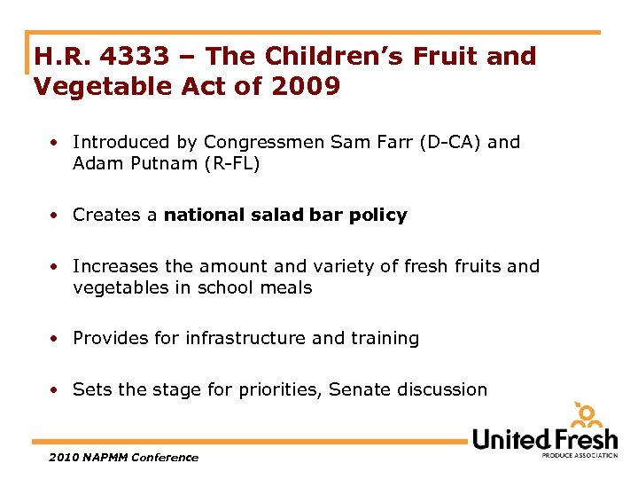 H. R. 4333 – The Children’s Fruit and Vegetable Act of 2009 • Introduced