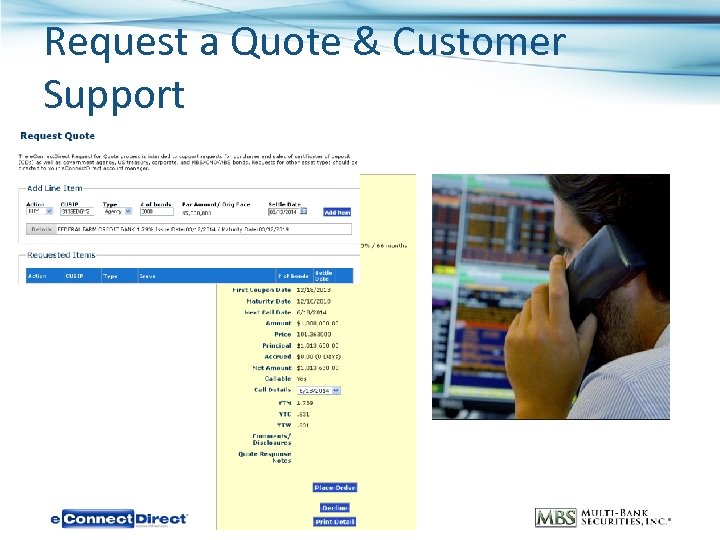 Request a Quote & Customer Support 