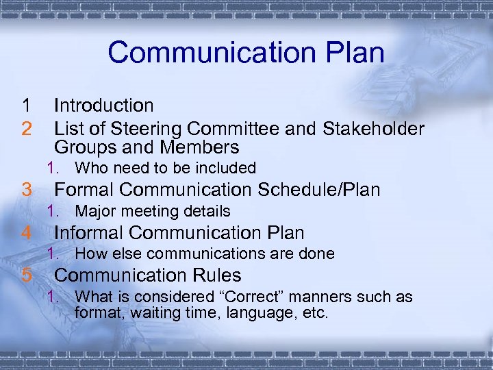Communication Plan 1 2 Introduction List of Steering Committee and Stakeholder Groups and Members