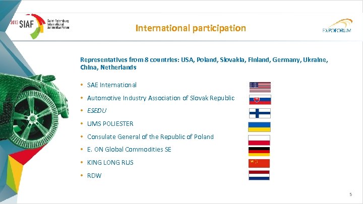 International participation Representatives from 8 countries: USA, Poland, Slovakia, Finland, Germany, Ukraine, China, Netherlands