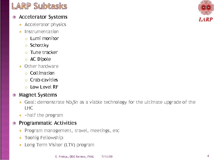 Accelerator Systems Instrumentation Lumi monitor Schottky Tune tracker AC Dipole Accelerator physics Other