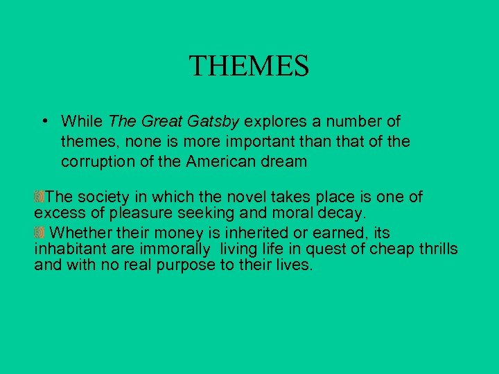 what are important symbols in the great gatsby