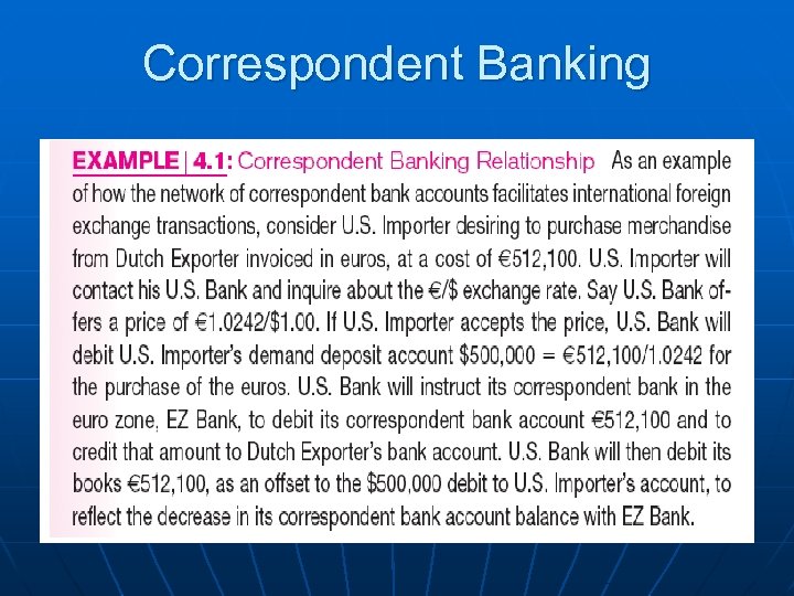 Correspondent Banking 