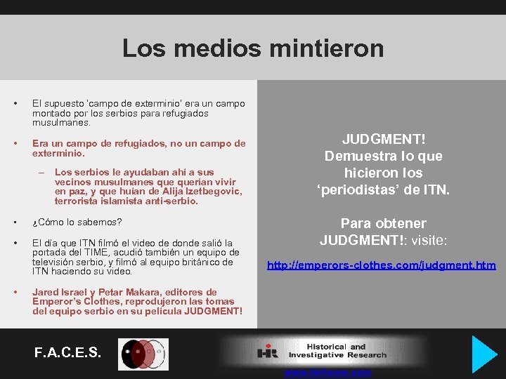 Los medios mintieron • El supuesto ‘campo de exterminio’ era un campo montado por