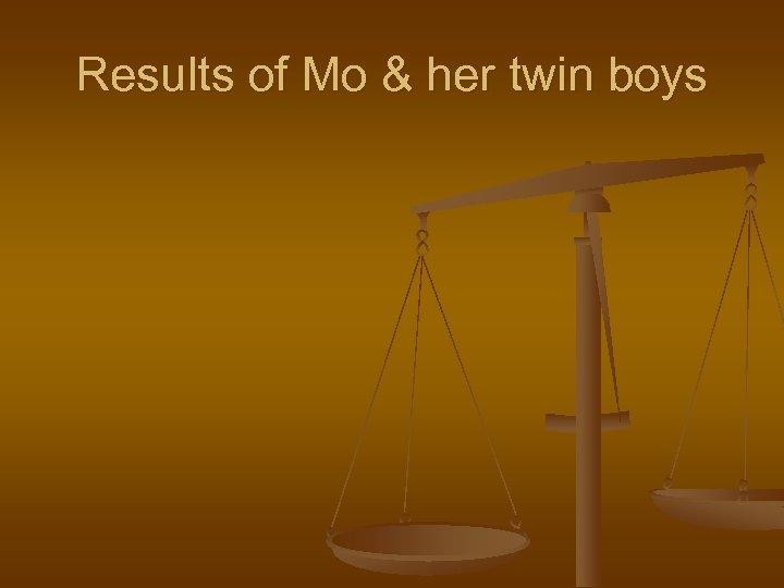 Results of Mo & her twin boys 