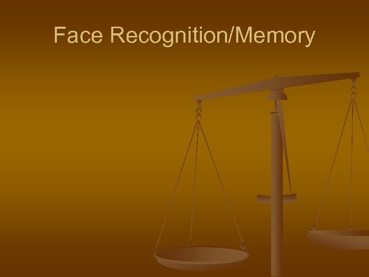 Face Recognition/Memory 