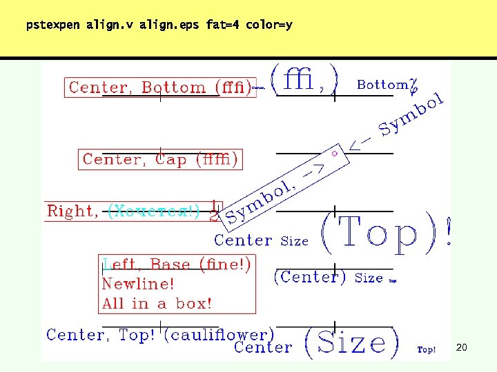 pstexpen align. v align. eps fat=4 color=y 20 