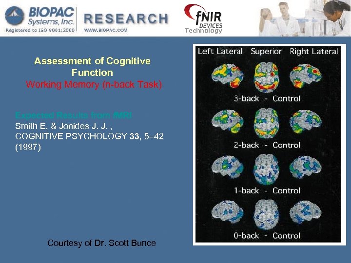 Technology Assessment of Cognitive Function Working Memory (n-back Task) Expected Results from f. MRI