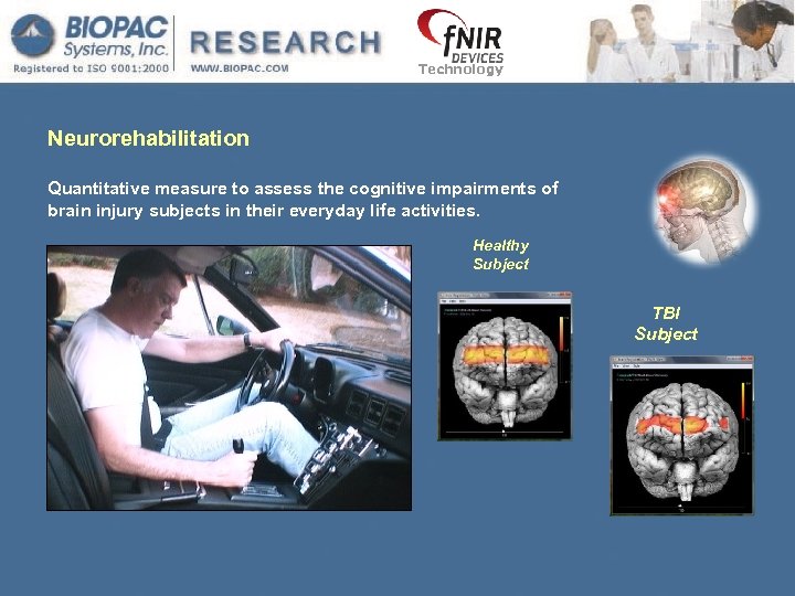 Technology Neurorehabilitation Quantitative measure to assess the cognitive impairments of brain injury subjects in