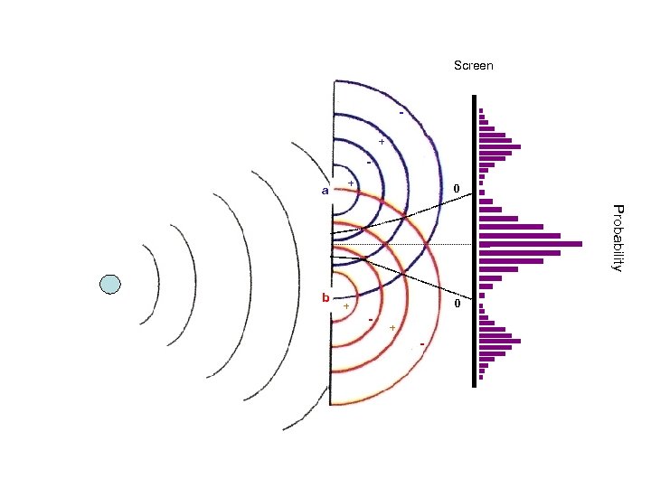 Screen + a + 0 Probability b + 0 - + - 