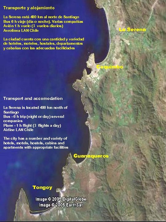 Transporte y alojamiento La Serena está 480 km al norte de Santiago Bus 6