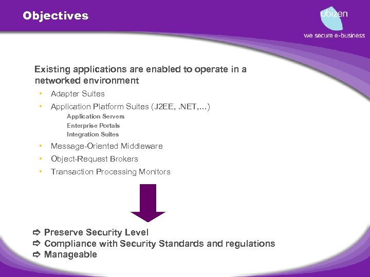 Objectives • Existing applications are enabled to operate in a networked environment • Adapter