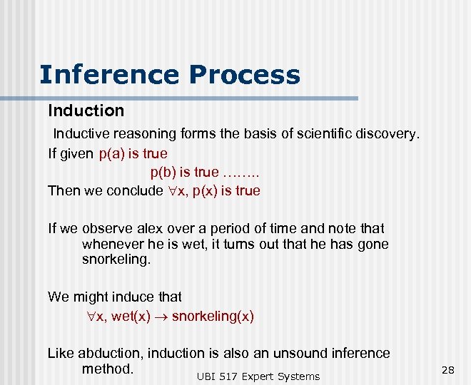 Inference Process Induction Inductive reasoning forms the basis of scientific discovery. If given p(a)