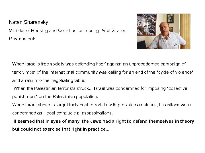 Natan Sharansky: Minister of Housing and Construction during Ariel Sharon Government: When Israel's free