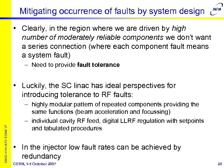 Mitigating occurrence of faults by system design • Clearly, in the region where we