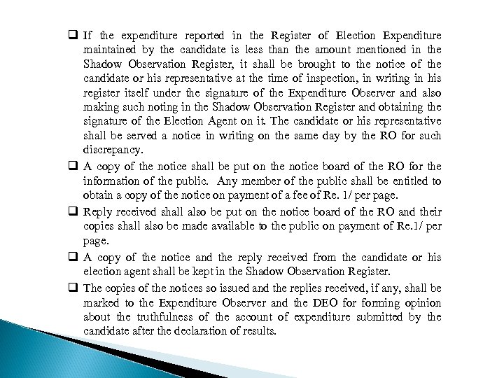 q If the expenditure reported in the Register of Election Expenditure maintained by the