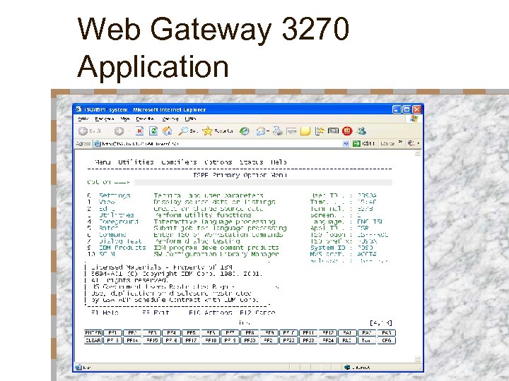 Web Gateway 3270 Application 