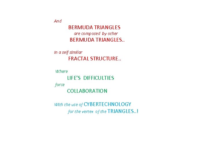 And BERMUDA TRIANGLES are composed by other BERMUDA TRIANGLES. . In a self similar