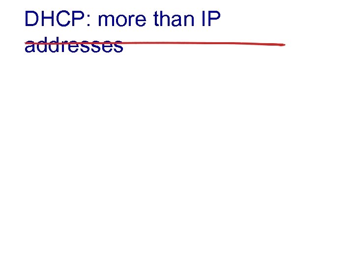 DHCP: more than IP addresses 