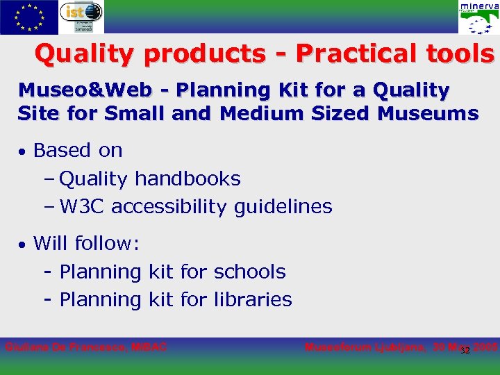 Quality products - Practical tools Museo&Web - Planning Kit for a Quality Site for