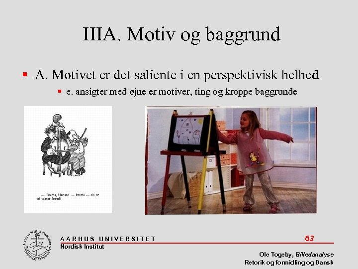 IIIA. Motiv og baggrund A. Motivet er det saliente i en perspektivisk helhed e.