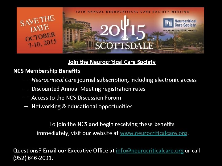 Join the Neurocritical Care Society NCS Membership Benefits – Neurocritical Care journal subscription, including