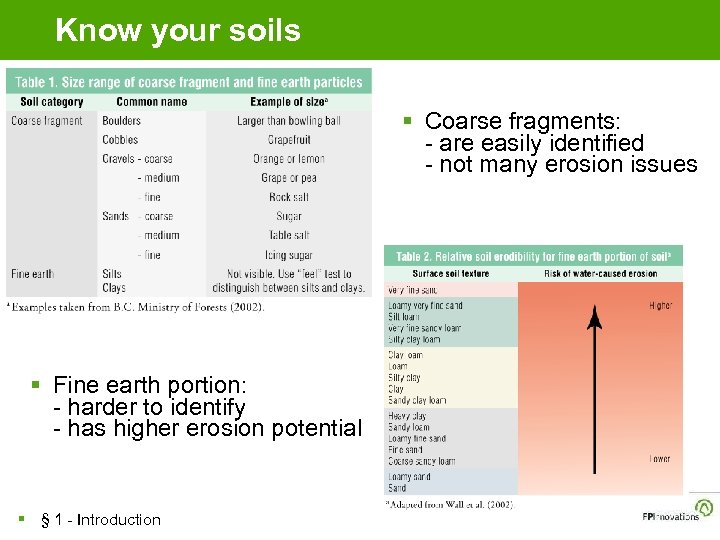 Know your soils § Coarse fragments: - are easily identified - not many erosion