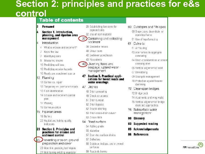 Section 2: principles and practices for e&s control 