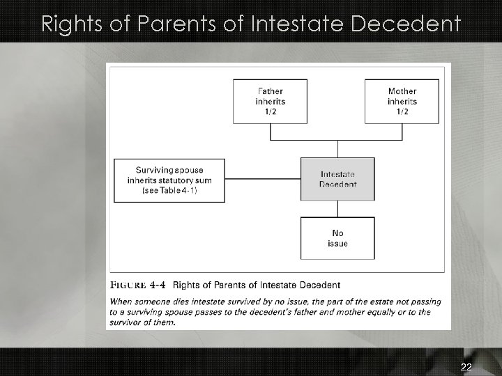 Rights of Parents of Intestate Decedent 22 
