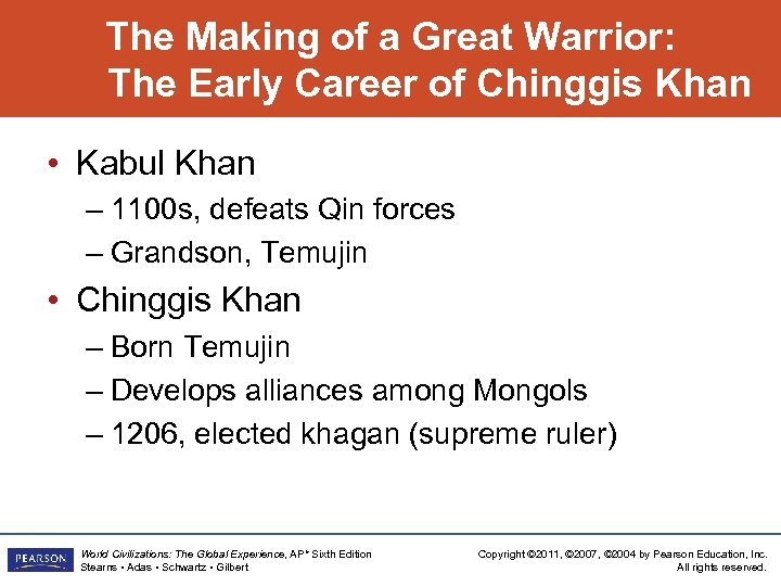 The Making of a Great Warrior: The Early Career of Chinggis Khan • Kabul