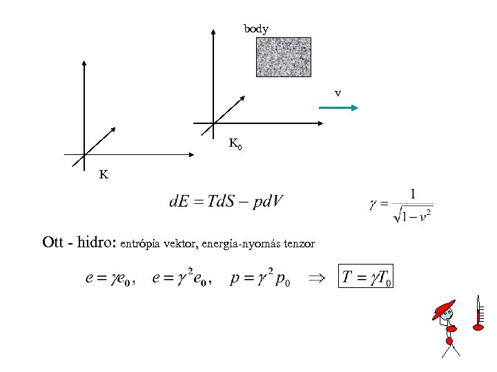 body v K 0 K Ott - hidro: entrópia vektor, energia-nyomás tenzor 