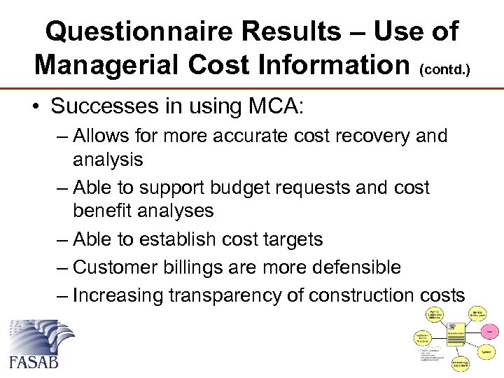 Questionnaire Results – Use of Managerial Cost Information (contd. ) • Successes in using