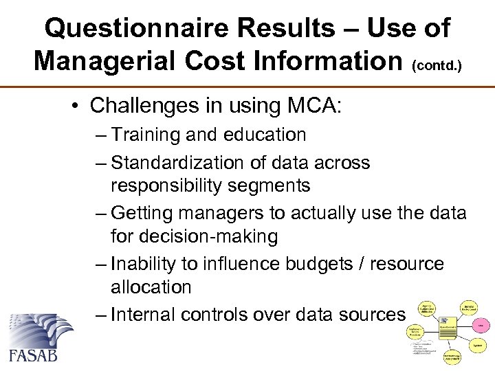 Questionnaire Results – Use of Managerial Cost Information (contd. ) • Challenges in using