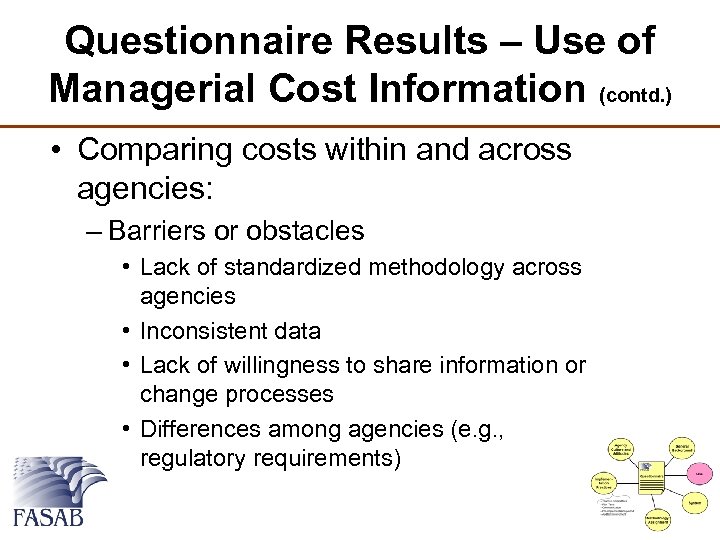 Questionnaire Results – Use of Managerial Cost Information (contd. ) • Comparing costs within