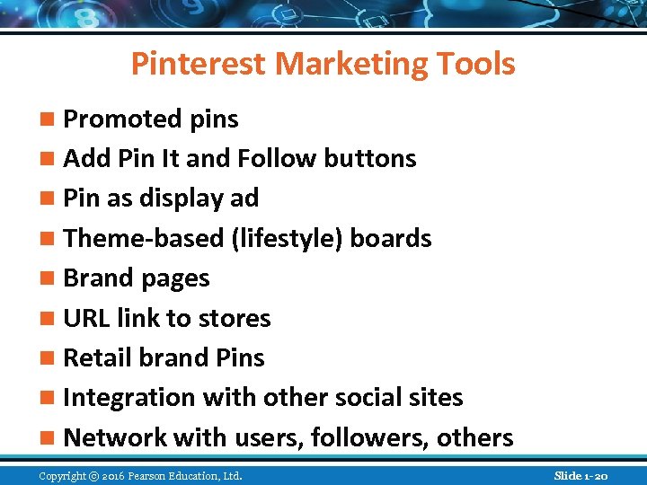 Pinterest Marketing Tools n Promoted pins n Add Pin It and Follow buttons n