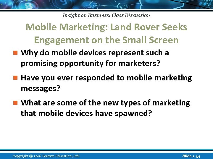 Insight on Business: Class Discussion Mobile Marketing: Land Rover Seeks Engagement on the Small