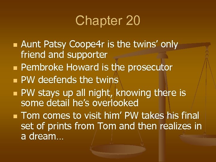 Chapter 20 n n n Aunt Patsy Coope 4 r is the twins’ only