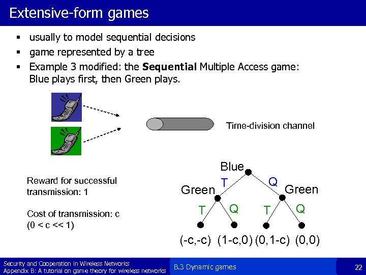 Extensive-form games § usually to model sequential decisions § game represented by a tree