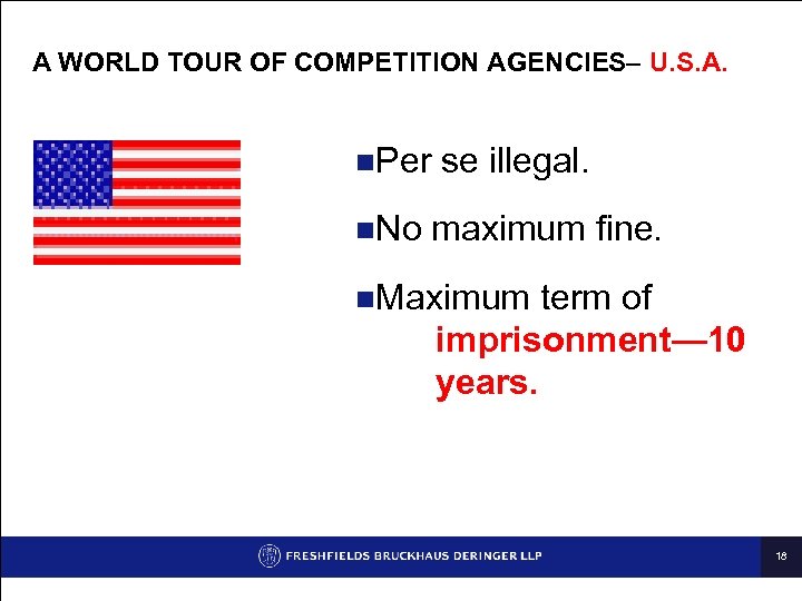 A WORLD TOUR OF COMPETITION AGENCIES– U. S. A. n. Per n. No se