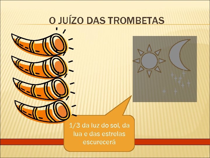 O JUÍZO DAS TROMBETAS 1/3 da luz do sol, da lua e das estrelas