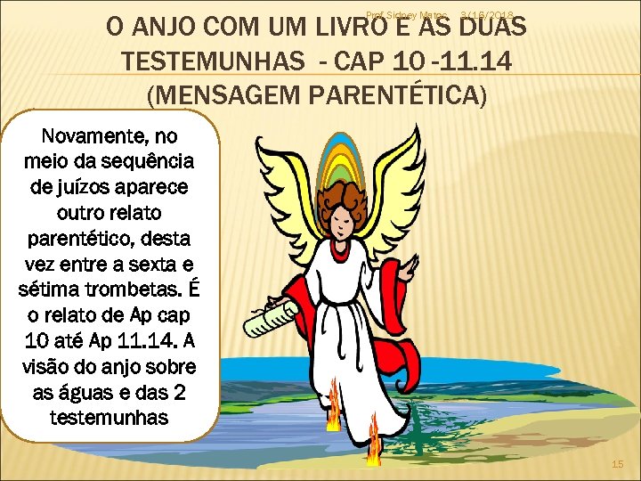 Prof. Sidney Matos 3/16/2018 O ANJO COM UM LIVRO E AS DUAS TESTEMUNHAS -