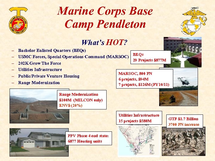 Marine Corps Base Camp Pendleton What’s HOT? – – – Bachelor Enlisted Quarters (BEQs)