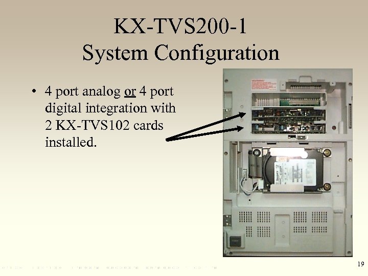 KX-TVS 200 -1 System Configuration • 4 port analog or 4 port digital integration