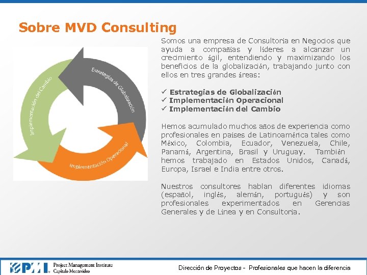 Sobre MVD Consulting Somos una empresa de Consultoría en Negocios ayuda a compañías y