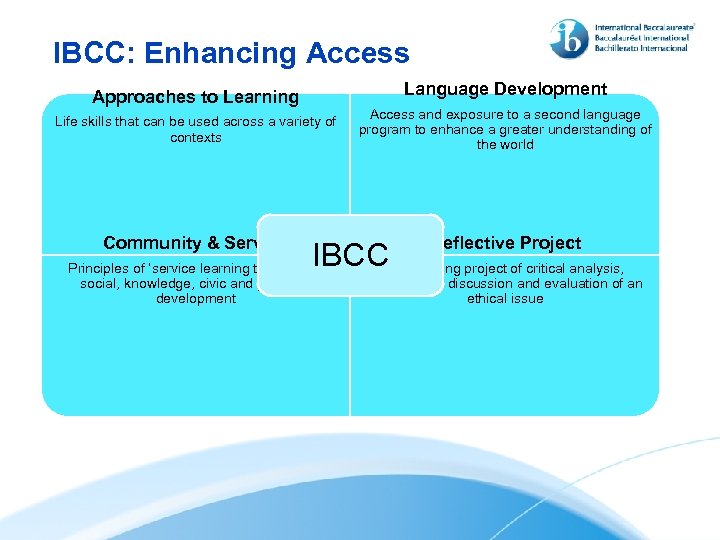 IBCC: Enhancing Access Language Development Approaches to Learning Life skills that can be used